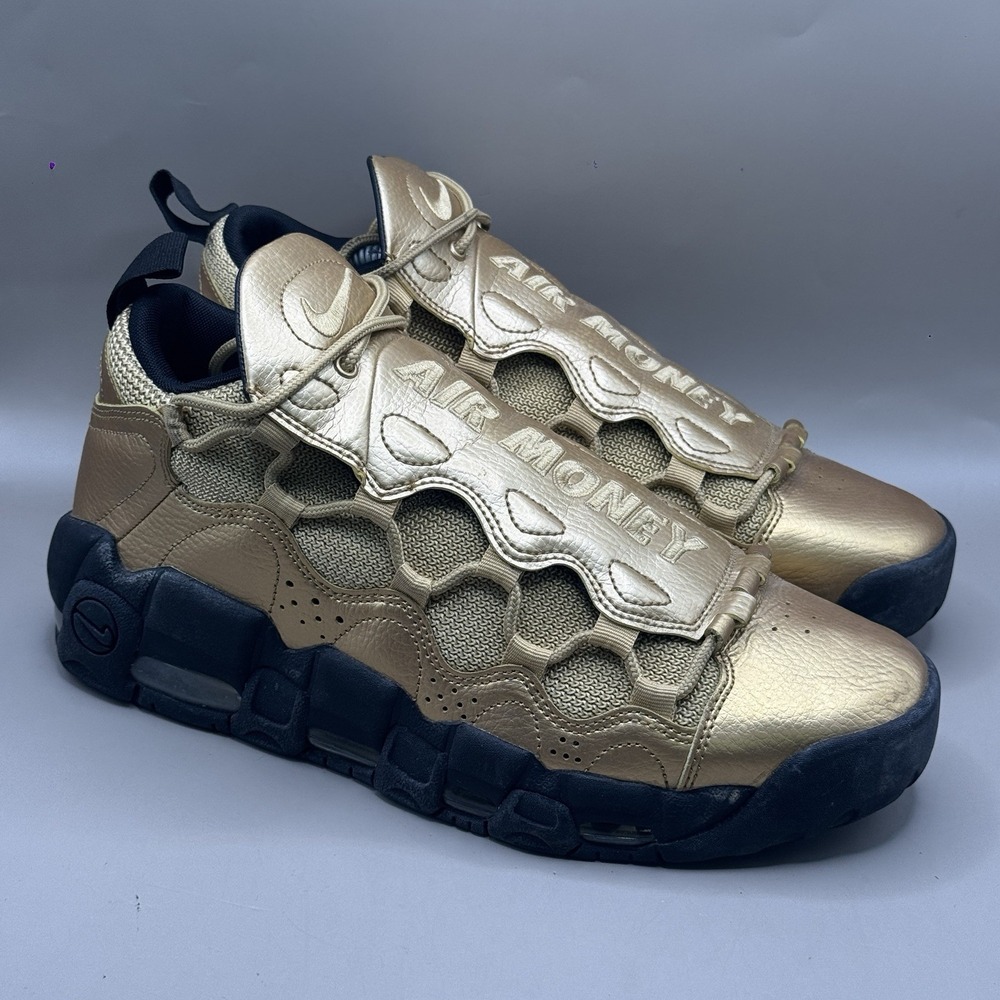 Nike Air More Money Metallic Gold AJ2998-700 Sneaker Black Gold Men Size 9